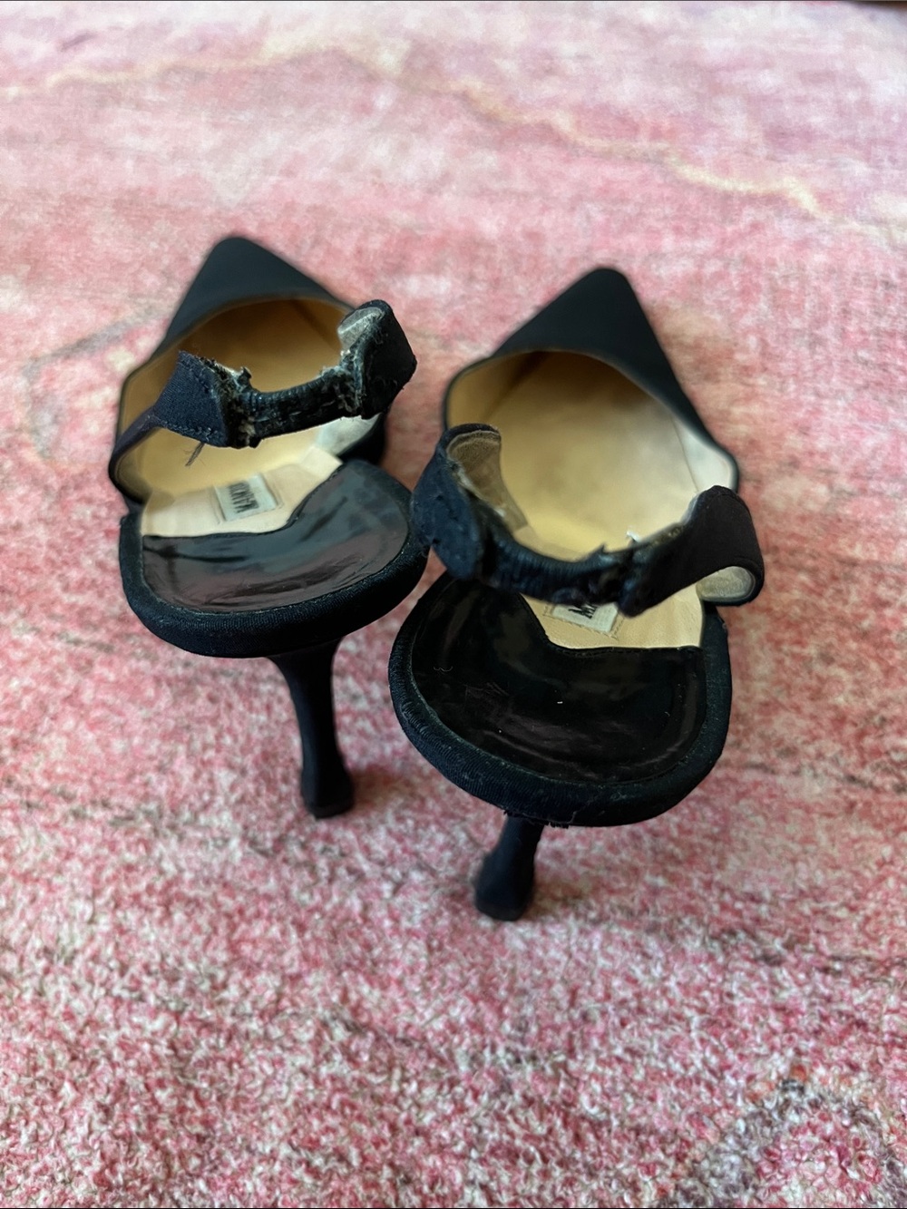 Manolo Blahnik Black Pointed Slingback Stiletto Heels - Picture 7 of 7